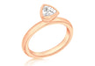 Sterling Silver Rose Gold Plated Triangular White Zirconia  Stacking Ring