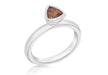 Sterling Silver Rhodium Plated Triangular Brown Zirconia  Stacking Ring