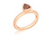 Sterling Silver Rose Gold Plated Triangular Brown Zirconia  Stacking Ring