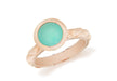 Sterling Silver Rose Gold Plated Round Turquoise Opaque Crystal  Patterned Stacking Ring