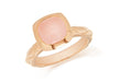 Sterling Silver Rose Gold Plated Square Pink Opaque Crystal  Patterned Stacking Ring