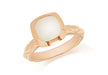 Sterling Silver Rose Gold Plated Square White Opaque Crystal  Patterned Stacking Ring