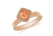 Sterling Silver Rose Gold Plated Diamond Shaped Peah Crystal Stacking Ring