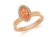 Sterling Silver Rose Gold Plated Elliptic Peah Crystal Stacking Ring