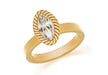 Sterling Silver Yellow Gold Plated Elliptic White Crystal Stacking Ring