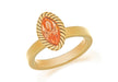 Sterling Silver Yellow Gold Plated Elliptic Peah Crystal Stacking Ring