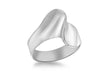 Sterling Silver Rhodium Plated Concave Ring 