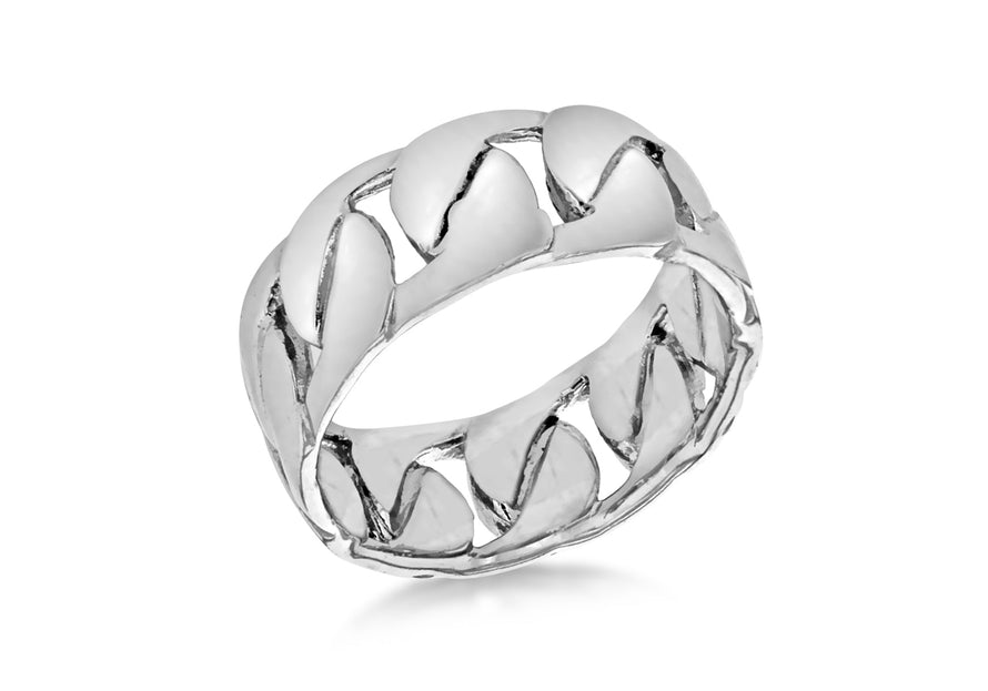 SILVER RHOD GENTS WOVEN Ring