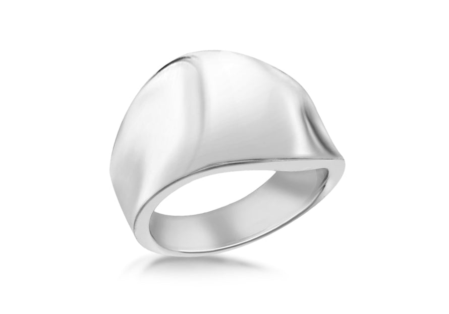 SILVER R20229 PLAIN WAVE Ring