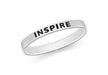 Sterling Silver 'Inspire' Message Band Ring