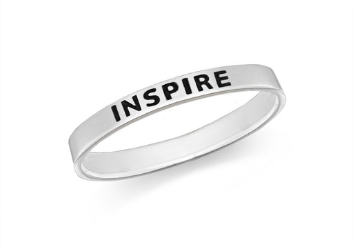 Sterling Silver 'Inspire' Message Band Ring