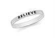 Sterling Silver 'Believe' Message Band Ring