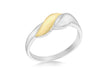 Sterling Silver Two-Tone Gold Plated Twist Ring 