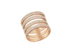 Sterling Silver Rose Gold Plated Zirconia  Ladder Ring