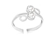 Sterling Silver White Crystal Crossover Toe Ring 