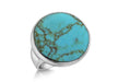 Sterling Silver Round Turquoise Set Ring 