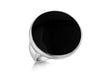 Sterling Silver Round Black Onyx Ring 