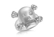 Sterling Silver White Zirconia Skull Ring 