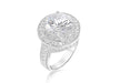 Sterling Silver White Zirconia Double Halo Ring 