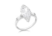 Sterling Silver Pear Shape Zirconia  Stone Set Marquise Ring