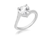 Sterling Silver Zirconia  Stone Set Crossover Heart Ring
