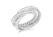 Sterling Silver Three Band CZ Set Russian Ring  