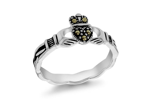 Sterling Silver March Claddagh Ring 