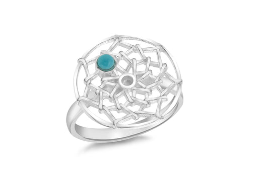 Sterling Silver Turquoise Dream Catcher Ring