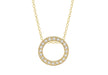 Sterling Silver Gold Plated CZ Set Open Circle Necklace 