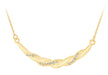 Sterling Silver Gold Plated Crystal Over Necklace 