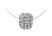 Sterling Silver Gold Plated Crystal Ball Necklace Pendant 