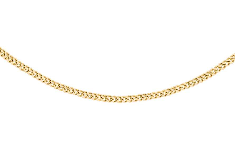 Sterling Silver Yellow Gold Plated 25 Panza Curb Chain