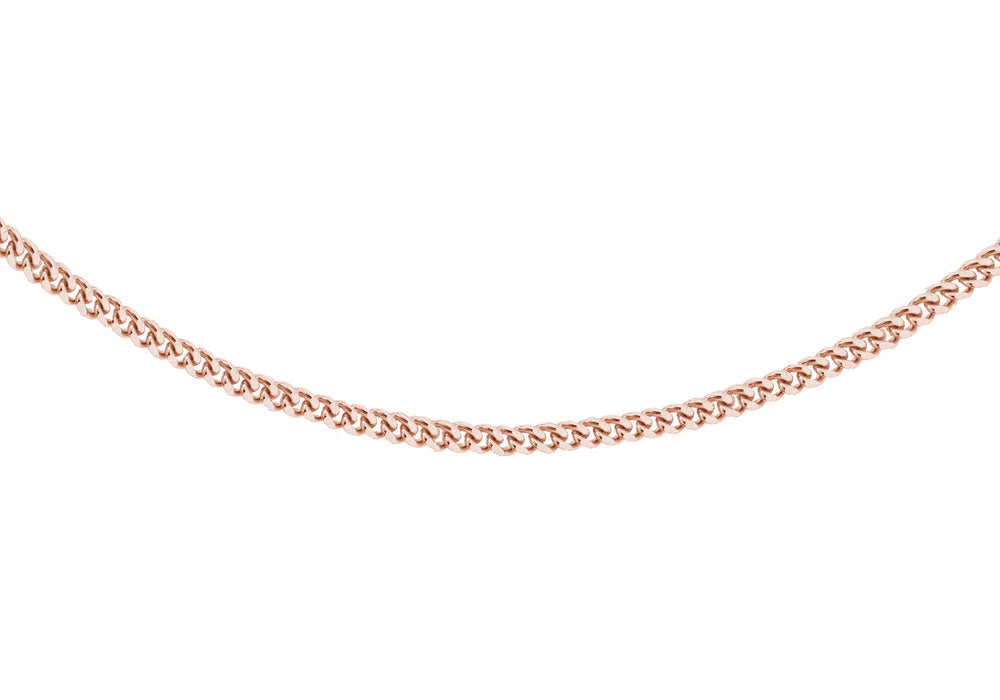 Sterling Silver Rose Gold Plated Panza Curb Chain