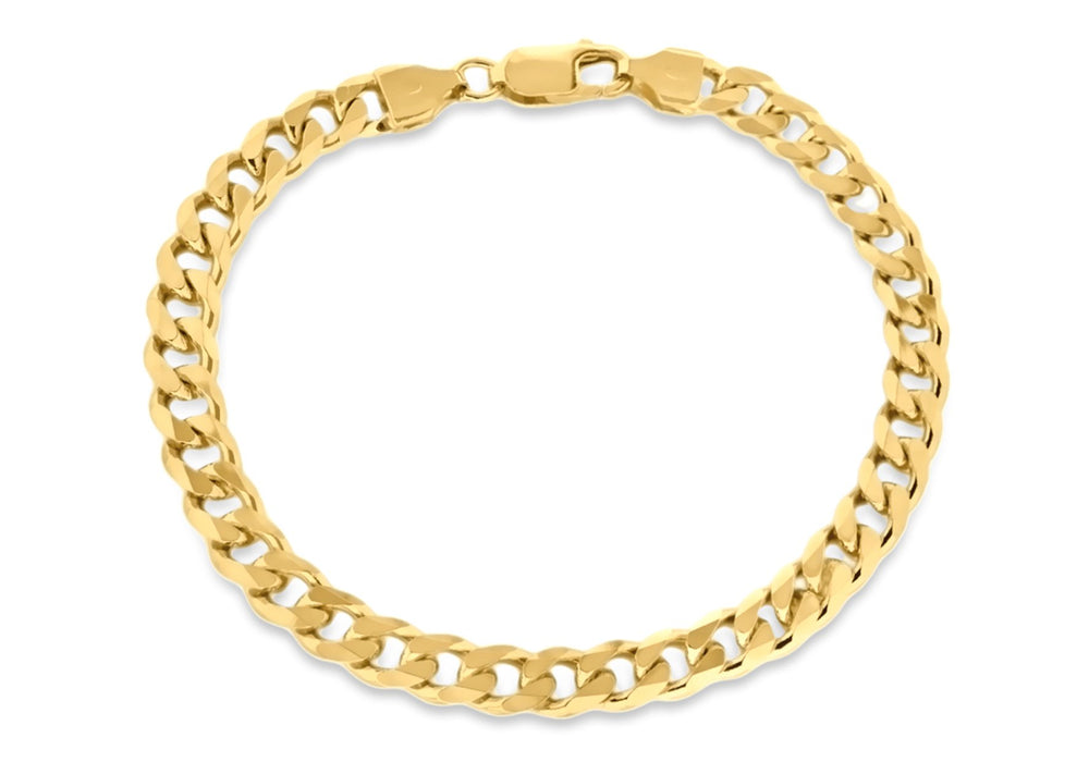 Sterling Silver Gold Plated Curb Chain Bracelet 