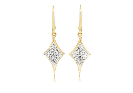 Sterling Silver Gold Plated Crystal Set Droper Earrings