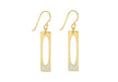 Sterling Silver Gold Plated Crystal Set Recter Earrings 