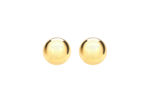 Sterling Silver Yellow Gold Plated Ball Stud Earrings