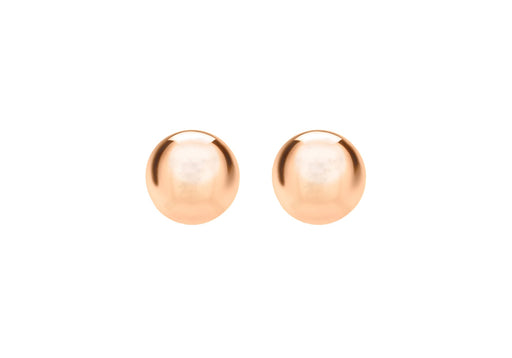 Sterling Silver Rose Gold Plated 6mm Ball Stud Earrings