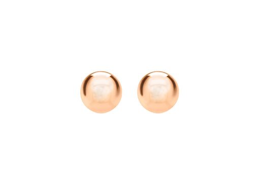 Sterling Silver Rose Gold Plated 8mm Ball Stud Earrings
