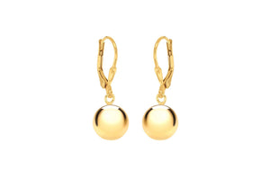 Sterling Silver Yellow Gold Plated Ball Drop Earrings