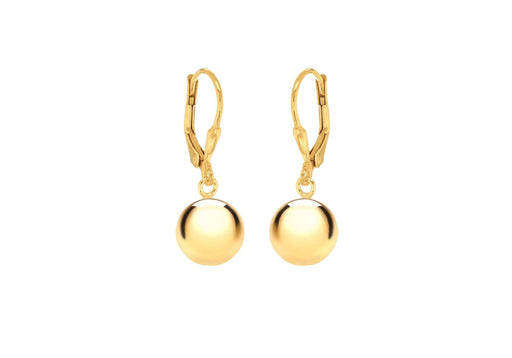Sterling Silver Yellow Gold Plated Ball Drop Earrings