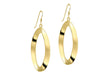 Sterling Silver Yellow Gold Plated Twisted Oval Drop Earrings