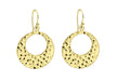Sterling Silver Yellow Gold Plated CutoCut Hammer Disc Earrings