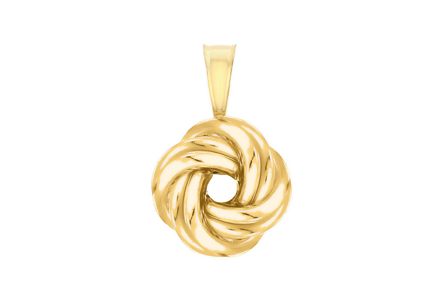 Sterling Silver Yellow Gold Plated Knot Pendant