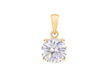 Sterling Silver Yellow Gold Plated Round Zirconia  Stone Claw Pendant