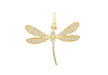 Sterling Silver Gold Plated CZ Set Dragonfly Pendant 