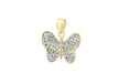 Sterling Silver Gold Plated Crystal Set BCutterfly Pendant
