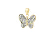 Sterling Silver Gold Plated Crystal Set Butterfly Pendant 