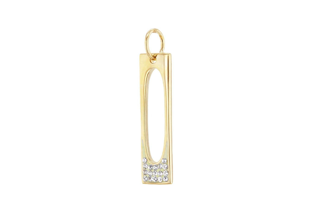 Sterling Silver Gold Plated Crystal Set Pendant 
