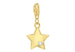 Sterling Silver Gold Plated Zirconia Set Start Charm Pendant 
